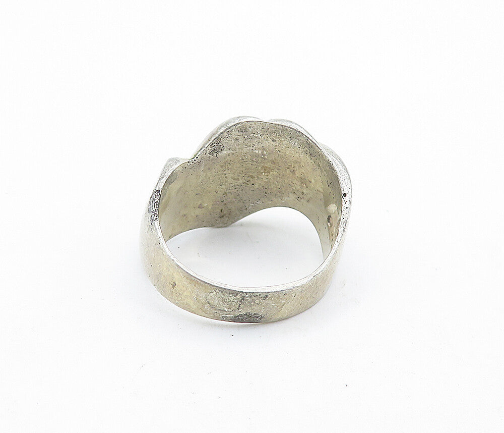 MEXICO 925 Silver  Vintage Fluted Dome Designed Band Ring Sz 7.5  RG6960