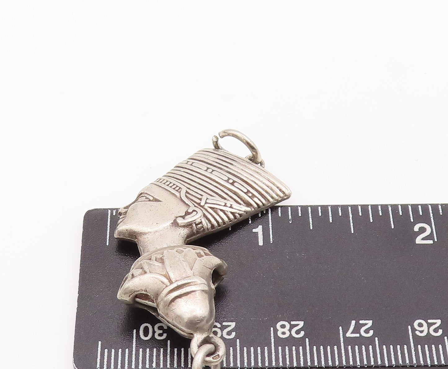 925 Sterling Silver Vintage Pendant MIDDLE EAST Egyptian Queen Nefertiti PT23466