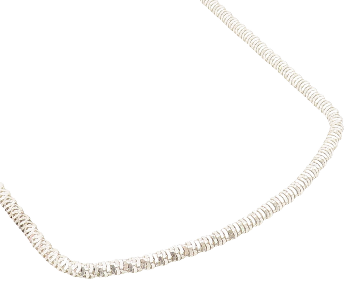 925 Sterling Silver Vintage Necklace Modernist Solid Coiled Rope Chain  NE4794