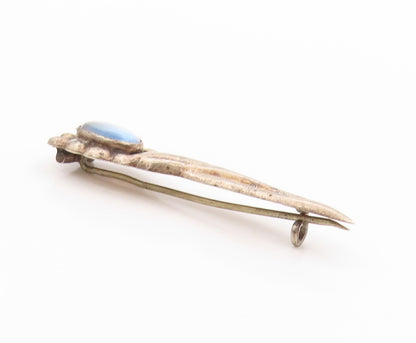 925 Sterling Silver Vintage Brooch NORWAY Gemstone Victorian Design  BP11601