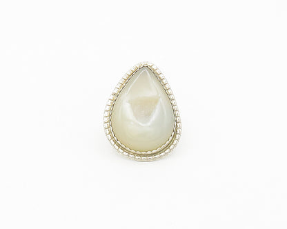 BERNADINE BEGAY TSOSIE NAVAJO 925 Silver  Vintage Quartz Ring Sz 10  RG17852