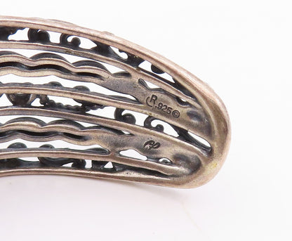 925 Sterling Silver Vintage Bracelet CAROLYN POLLACK Cutout Carved Cuff  BT10816