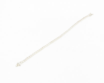 925 Sterling Silver  Shiny Round Cut Cubic Zirconia Tennis Bracelet  BT7371