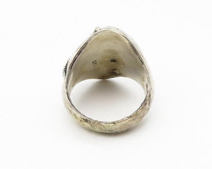 925 Sterling Silver  Vintage Twist Detail Hollow Band Ring Sz 6  RG10217