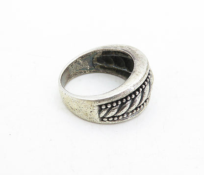 925 Sterling Silver  Vintage Fluted Design Tapered Band Ring Sz 7  RG5574