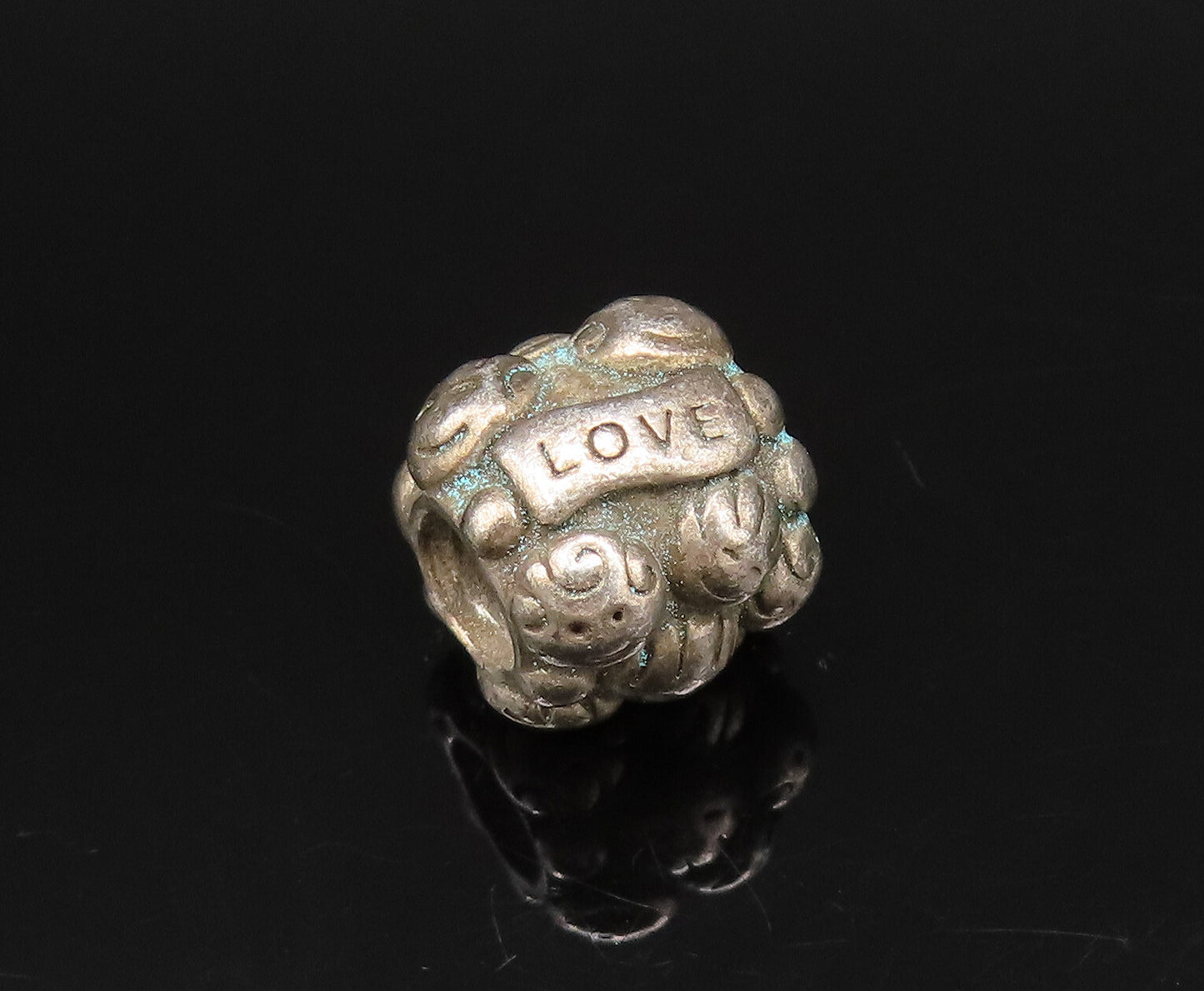 925 Sterling Silver  Vintage Family Love Happy Faces Charm Pendant  PT21779