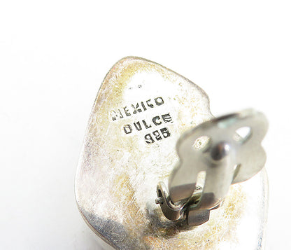 DULCE MEXICO 925 Sterling Silver  Vintage Modernist Non Pierce Earrings EG2229