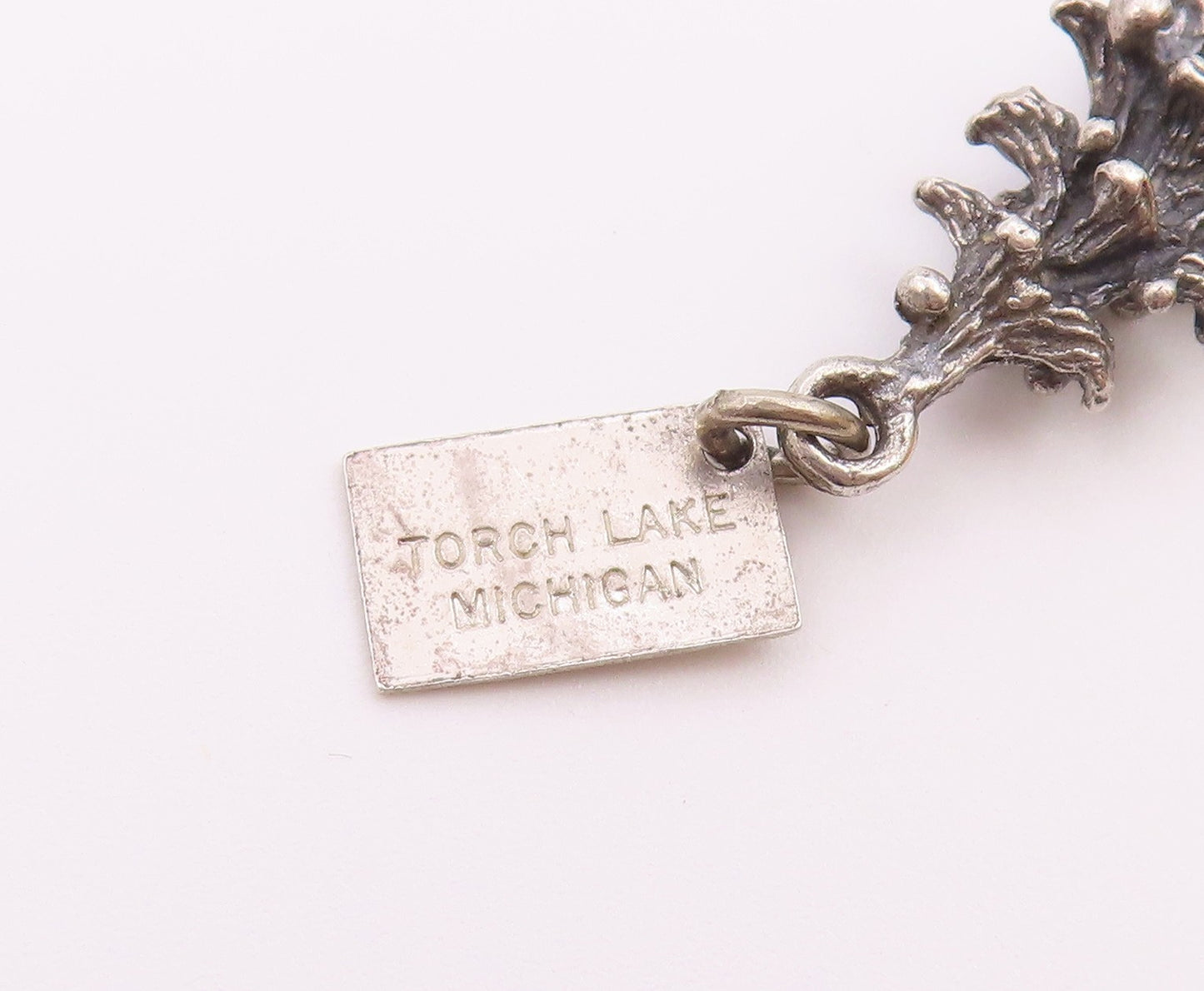 POST BELL 925 Silver  Vintage Sculpted Christmas Tree Charm Pendant  PT21259