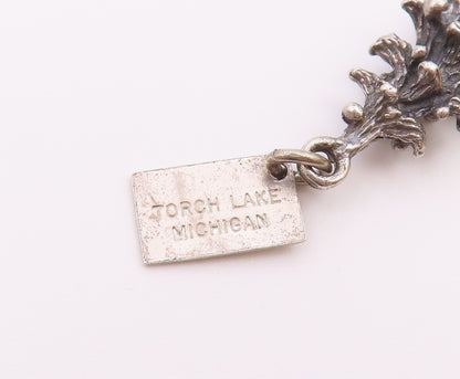 POST BELL 925 Silver  Vintage Sculpted Christmas Tree Charm Pendant  PT21259