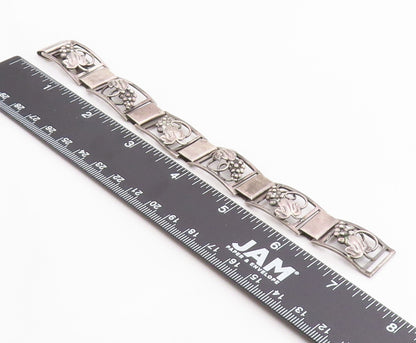 925 Sterling Silver Vintage Bracelet MUNKSGAARD DENMARK Grapes & Leaf  BT12041