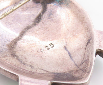 925 Sterling Silver Vintage Brooch Abalone Inlay Sea Turtle Charm  BP11794