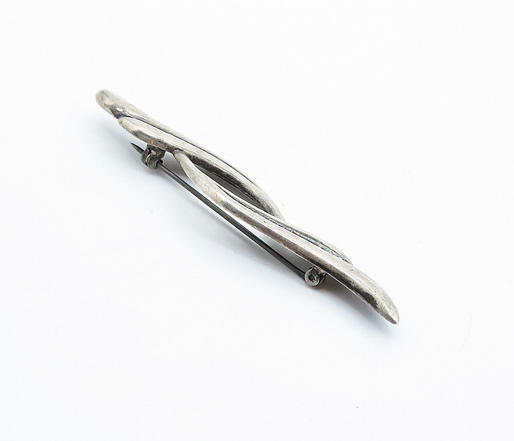 JEZLAINE 925 Sterling Silver  Vintage Dark Tone Swirl Design Brooch Pin BP2854