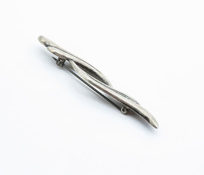 JEZLAINE 925 Sterling Silver  Vintage Dark Tone Swirl Design Brooch Pin BP2854