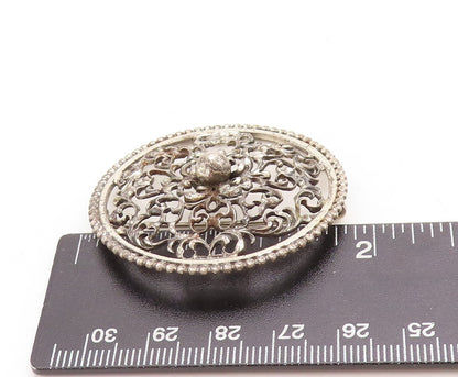 925 Sterling Silver Vintage Brooch Pin DANECRAFT Floral Swirly Carved  BP11412