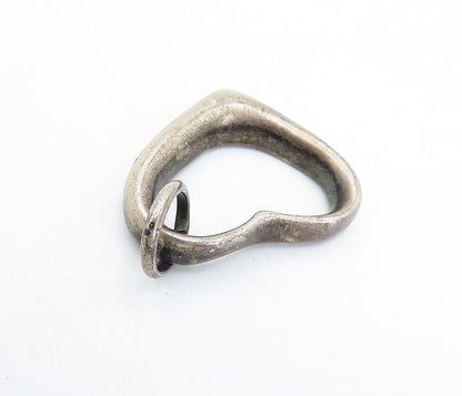 925 Sterling Silver  Vintage Petite Dark Tone Open Love Heart Pendant  PT4956