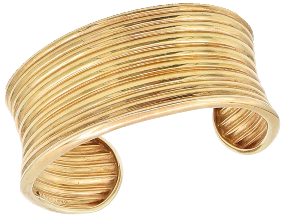 925 Sterling Silver Vintage Bracelet ROSS SIMONS Gold Plated Row Etched  BT10351