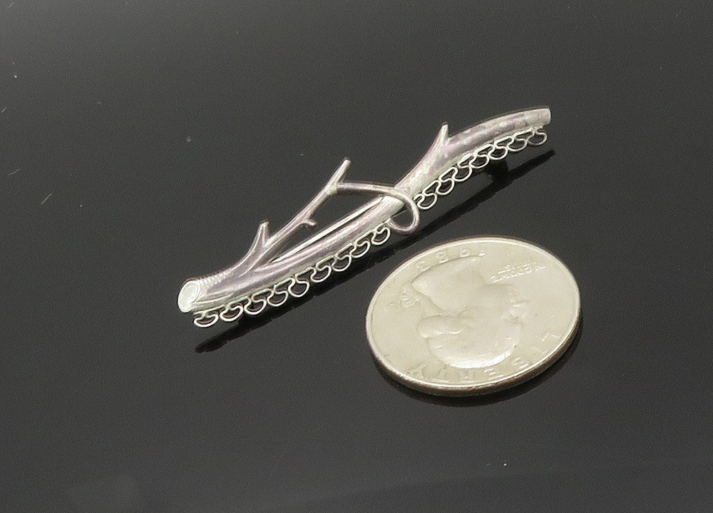 FORSTNER 925 Sterling Silver Vintage Tree Branch Dark Tone Brooch Pin  BP7929
