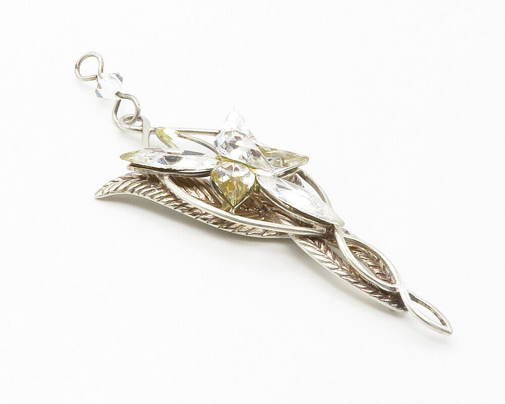 TNC NLP INC. 925 Sterling Silver  Vintage Topaz Flower Motif Pendant  PT11340
