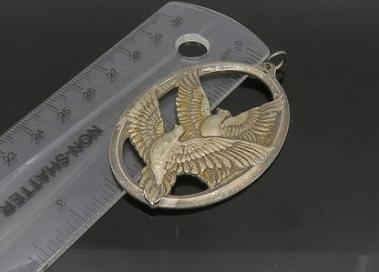 WALLACE 925 Sterling Silver  Vintage Peace On Earth Doves Pendant  PT19424