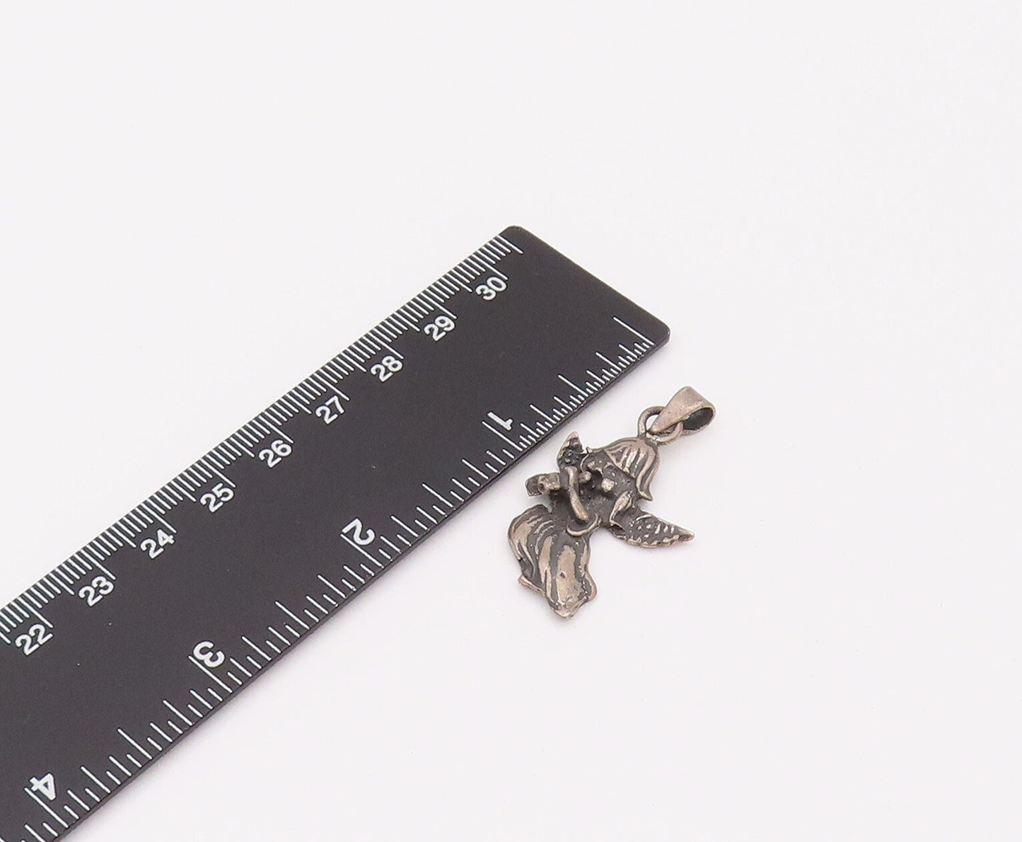 925 Sterling Silver  Vintage Mini Angle of Music Charm Pendant  PT22137