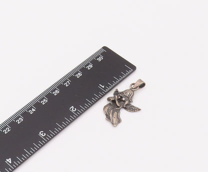 925 Sterling Silver  Vintage Mini Angle of Music Charm Pendant  PT22137