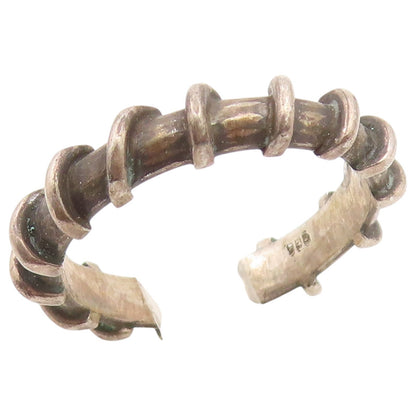 925 Sterling Silver Vintage Ring Brutalist Wrapped Coil Band  Sz 9  RG36649