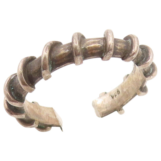 925 Sterling Silver Vintage Ring Brutalist Wrapped Coil Band  Sz 9  RG36649