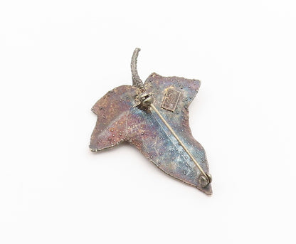 925 Sterling Silver Vintage Brooch Pin FLORA DANICA EGGERT DENMARK Leaf  BP12666
