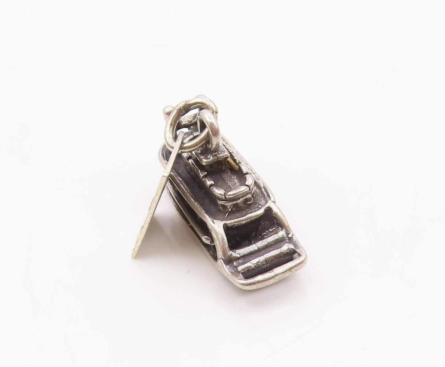 925 Sterling Silver  Vintage Sculpted Steamboat Charm Pendant  PT20413