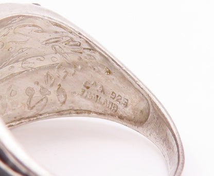 925 Sterling Silver Vintage Ring DAVID SIGAL Snake Skin & CZ  Sz 10.5  RG28276
