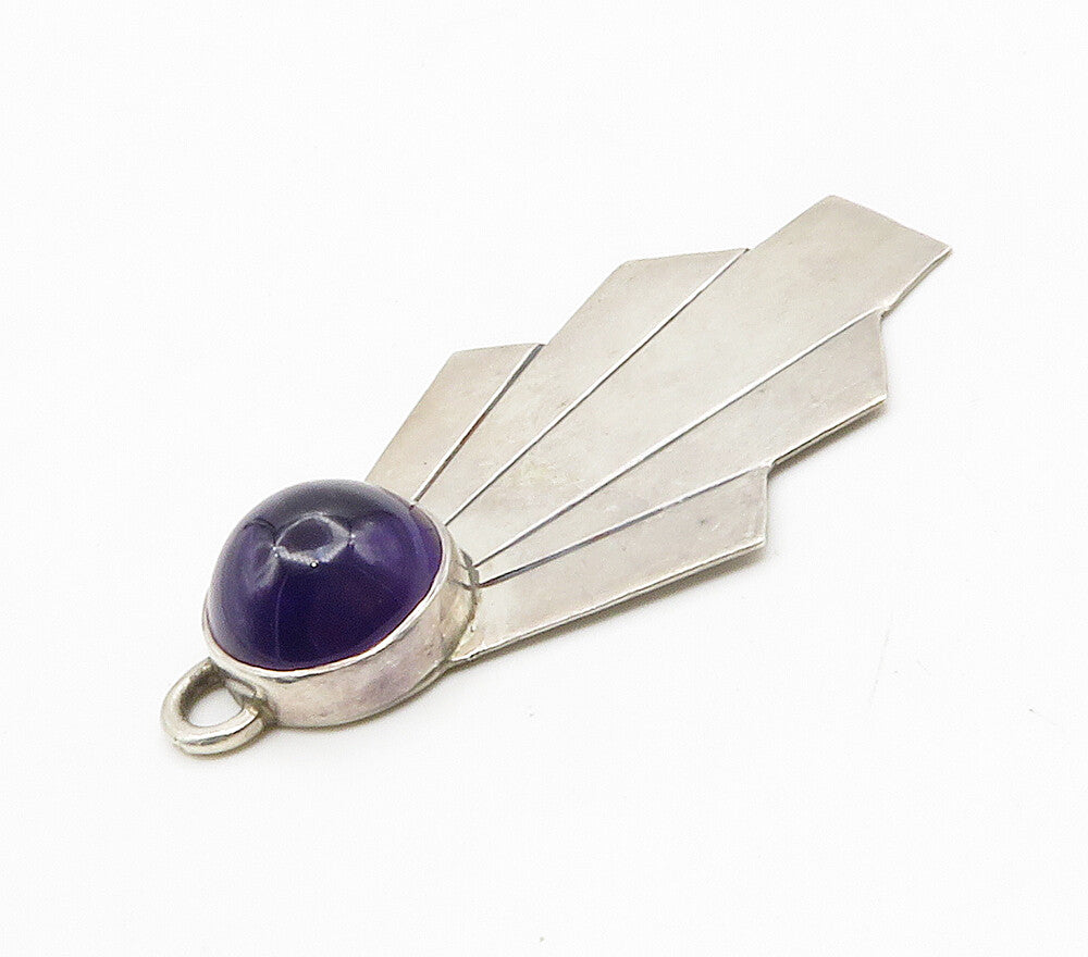 TOM JENNY SCHLECHT 925 Silver  Vintage Cabochon Cut Amethyst Pendant  PT11594