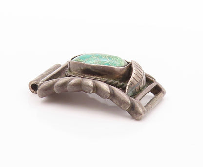 925 Sterling Silver Vintage Watch Belt NAVAJO ZUNI Turquoise Floral  TR3923