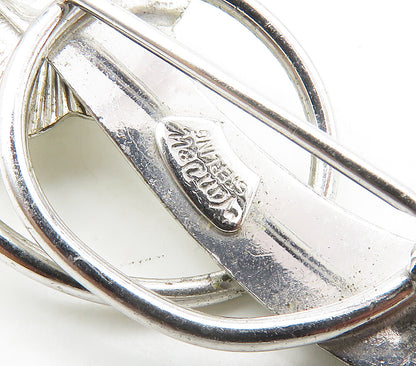 VAN DELL 925 Sterling Silver  Vintage Shiny Flower Swirl Brooch Pin  BP6533