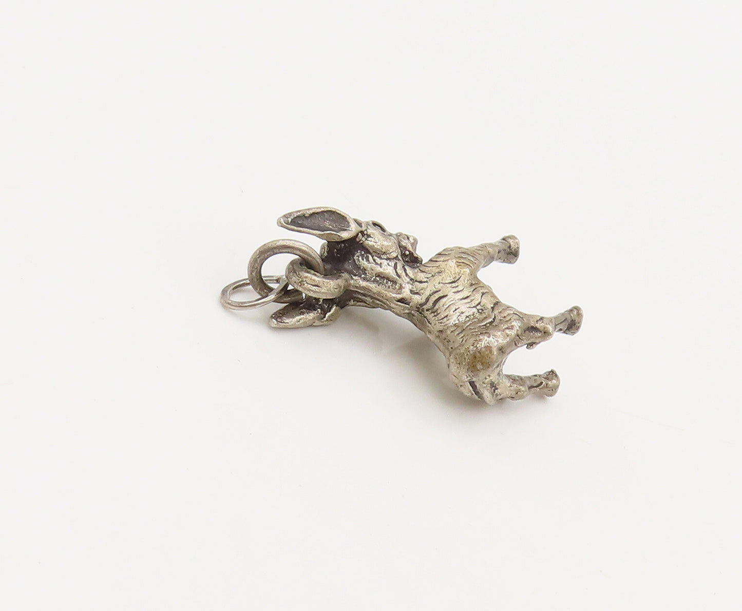 925 Sterling Silver  Vintage Mini 3D Carved Baby Cow Charm Pendant PT22237