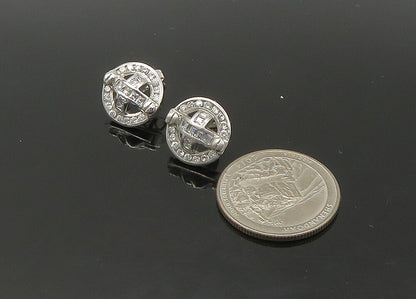 925 Sterling Silver  Vintage Sparkling Cubic Zirconia Drop Earrings  EG11137