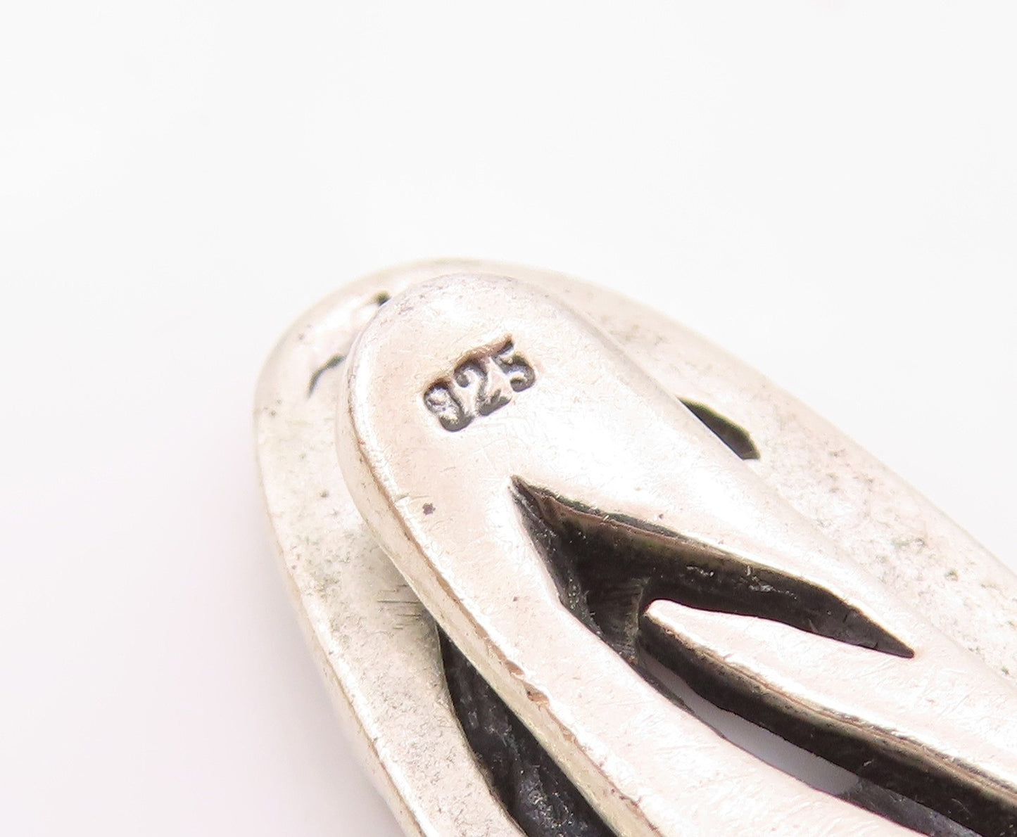925 Sterling Silver  Vintage Antique Shiny Heavy Swirl Tie Clip  TR2863