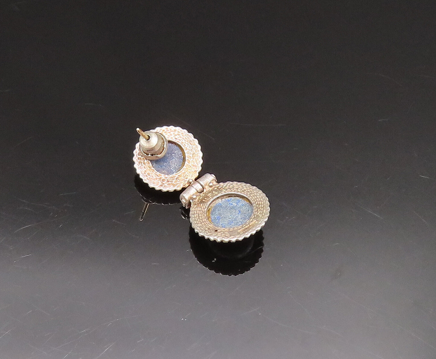 MFA 925 Sterling Silver Vintage Twisted Rope Border Sodalite Earrings EG11940