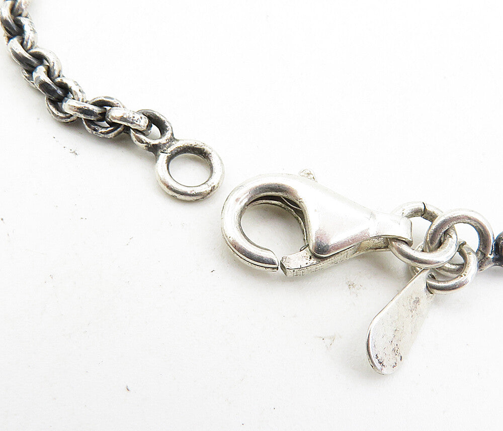 SILPADA 925 Silver  Vintage Enamel Detailed Pendant Chain Necklace  NE1623