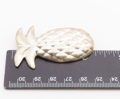MEXICO 925 Sterling Silver  Vintage Shiny Pineapple Fruit Brooch Pin  BP4674
