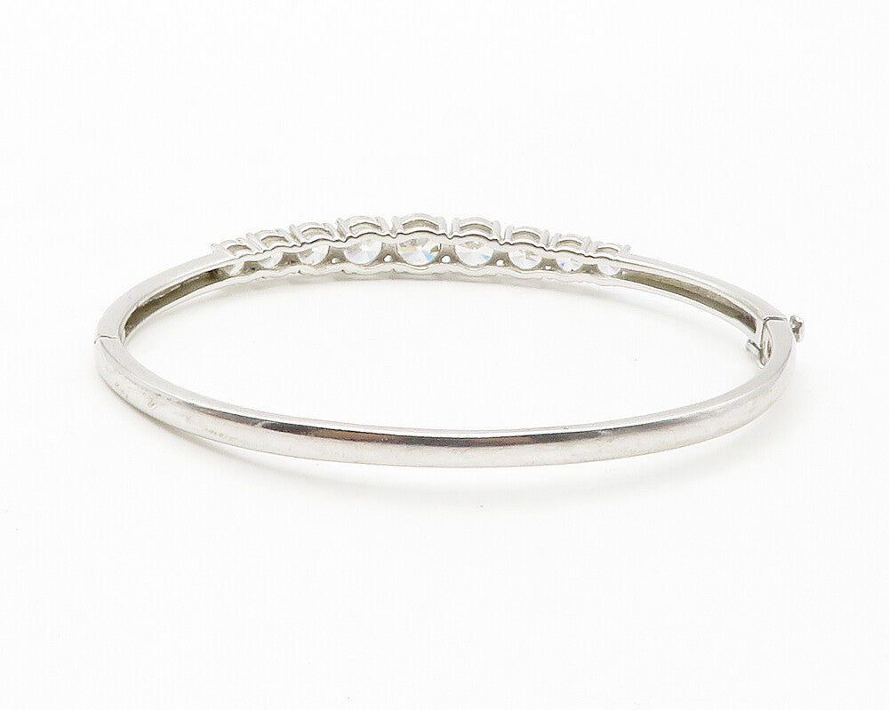 ROSS SIMON 925 Sterling Silver  Shiny Cubic Zirconia Bangle Bracelet  BT5467