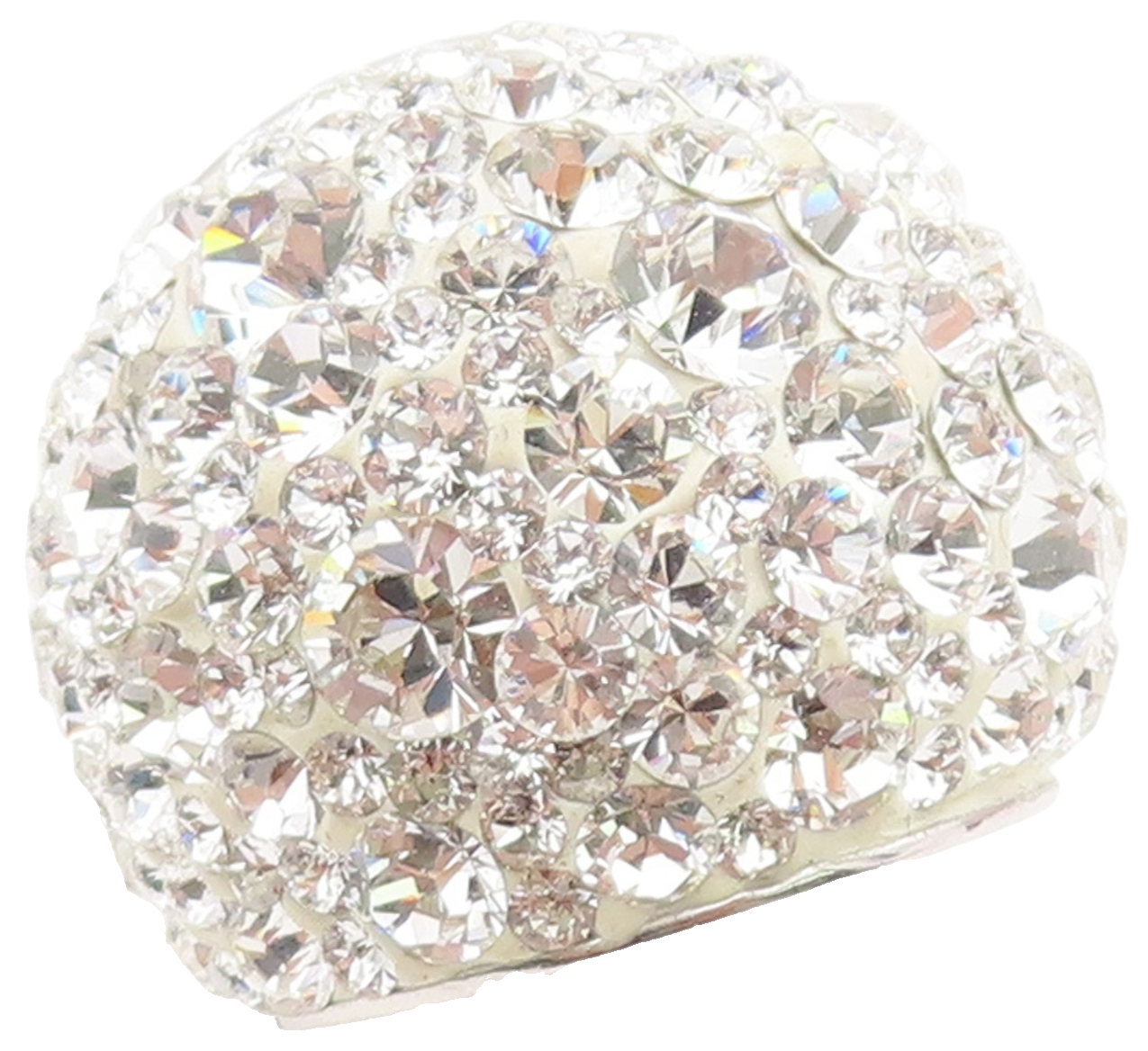 925 Sterling Silver Vintage Ring Sparkling CZ Encrusted Dome Band  Sz 6  RG36662