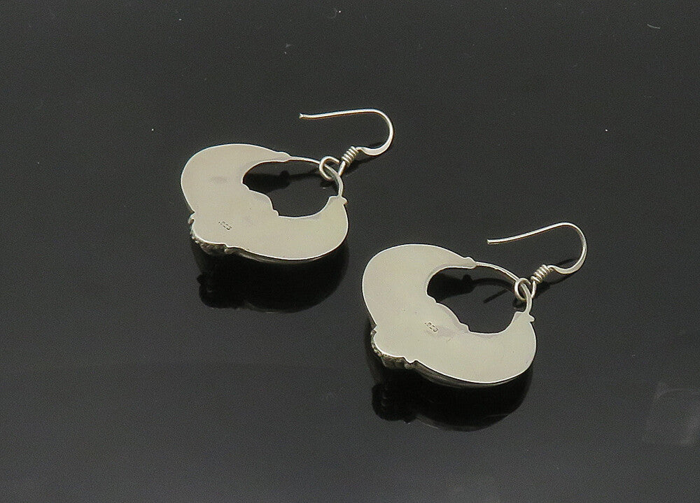 925 Sterling Silver  Vintage Shiny Hollow Swirl Twist Hoop Earrings  EG10136