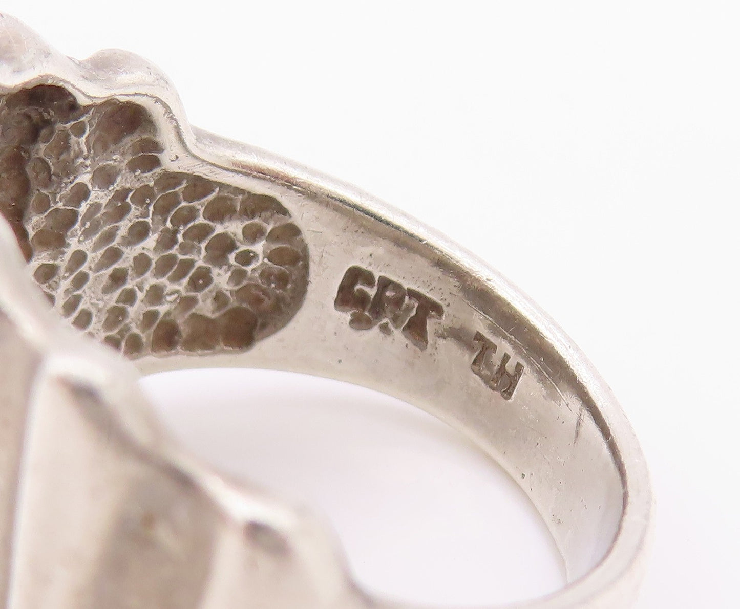 925 Sterling Silver Vintage Ring Modernist Fluted Statement Band  Sz 9  RG36330