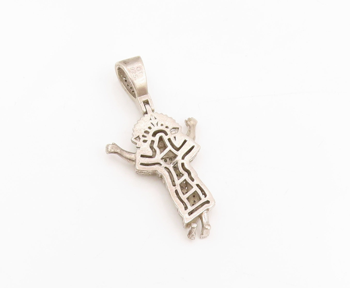 925 Sterling Silver Vintage Pendant CZ Baby Jesus Christ Religious Charm PT25540
