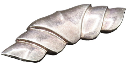 CHARLES KRYPELL 925 Silver  Vintage Scalloped Abstract Brooch Pin  BP9653