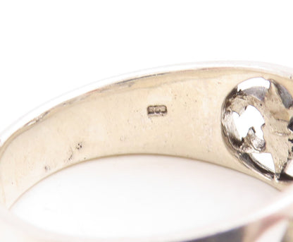 925 Sterling Silver Vintage Ring Designer Cutout Lily Flowers  Sz 14  RG31406