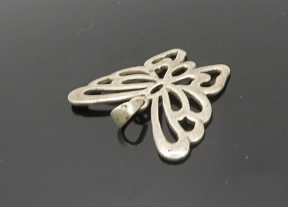 925 Sterling Silver  Vintage Smooth Butterfly Motif Pendant  PT16023