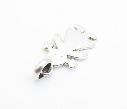 925 Sterling Silver  Vintage Shiny Little Girl Silhouette Drop Pendant  PT5440