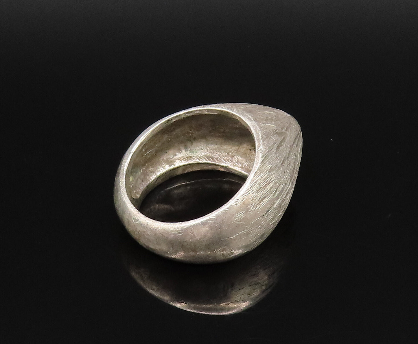 925 Sterling Silver  Vintage Etched Lines Pointed Dome Ring Sz 9  RG25741