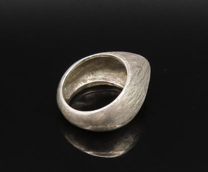 925 Sterling Silver  Vintage Etched Lines Pointed Dome Ring Sz 9  RG25741